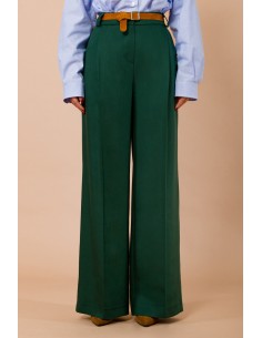 Pantalon palazzo avec ceinture et élastique dans le dos Maryley