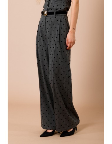 Pantalon Palace à pois Floccato. Plis sur le devant et ceinture à la taille Maryley