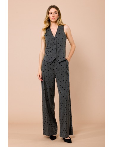 Pantalon Palace à pois Floccato. Plis sur le devant et ceinture à la taille Maryley
