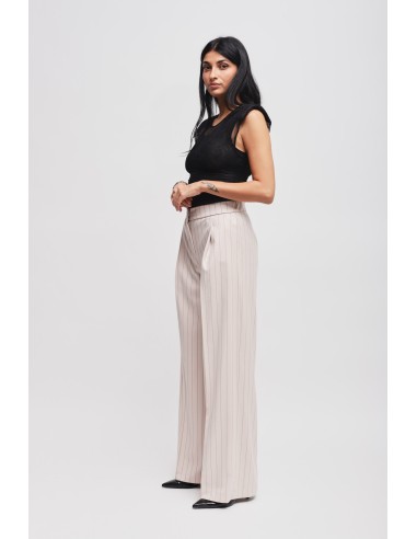 Pantalon Palace à rayures avec plis sur le devant et taille élastiquée Maryley