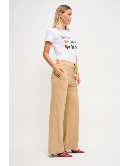 Maryley Pantalon de survêtement en polaire avec cordon de serrage à la taille