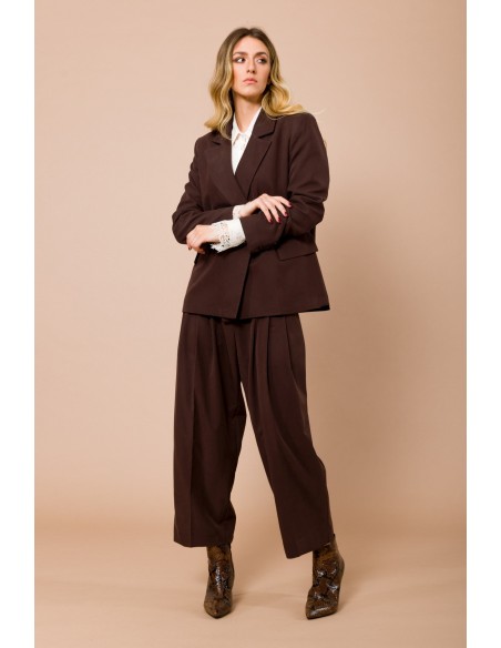 Pantalon avec plis sur le devant et ceinture à la taille Maryley