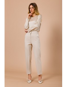 Rechte broek van Milano-tricot met elastiek aan de achterkant Maryley 2