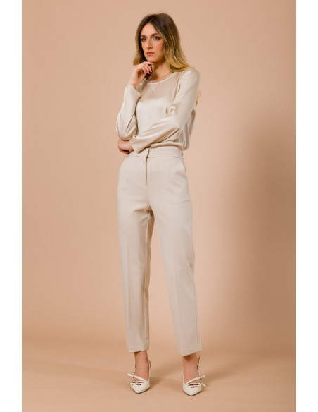 Pantalon droit à maille Milano avec dos élastique Maryley