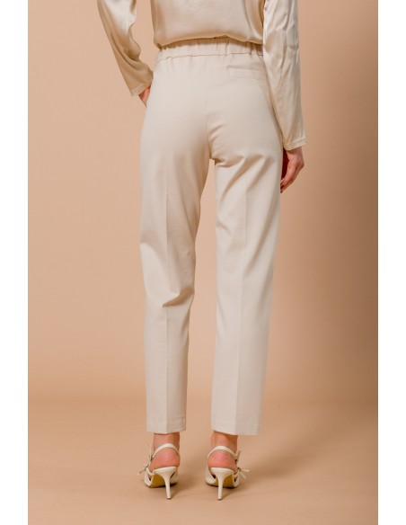 Rechte broek van Milano-tricot met elastiek aan de achterkant Maryley