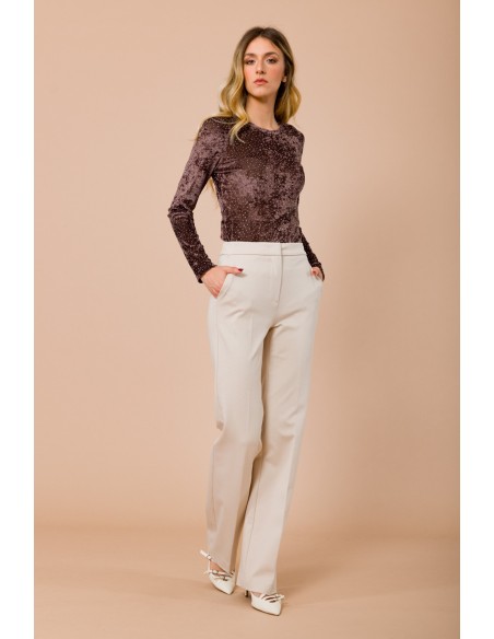 Palazzobroek van Milano-tricot met Franse steekzakken Maryley