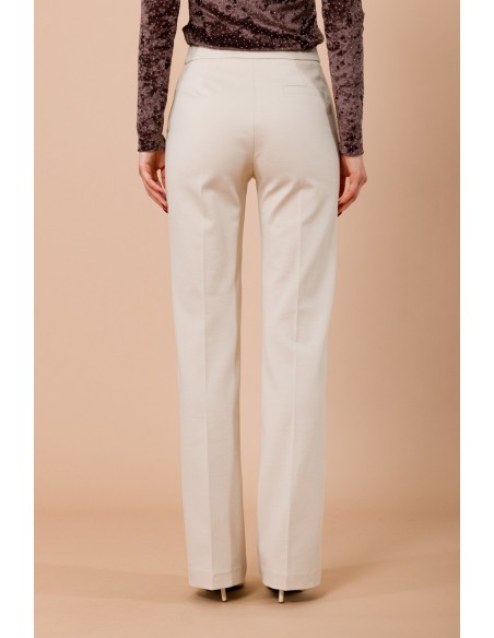 Pantalon de palazzo à points de Milan avec poches françaises Maryley