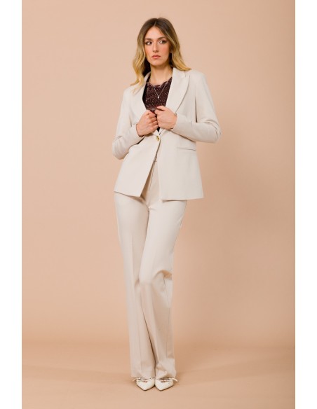 Pantalon de palazzo à points de Milan avec poches françaises Maryley