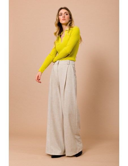 Pantalon Palace avec élastique et plis sur le devant Maryley