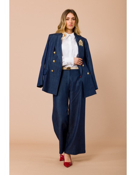 Maryley Palace Pantalon avec ceinture en daim
