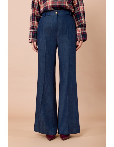 Maryley Hommes Pantalon Palazzo Avec Ceinture Intérieure