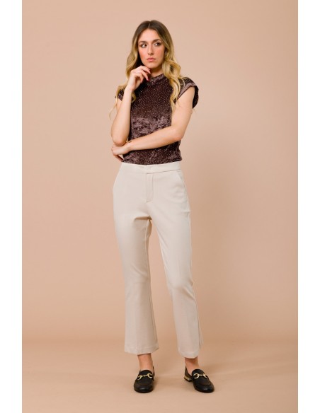 Trompetbroek van Milano-tricot met Franse zakken Maryley