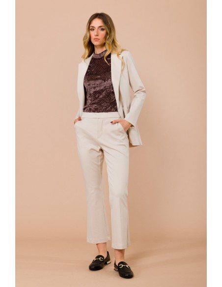 Pantalon Trombette à point de Milan avec poches françaises Maryley