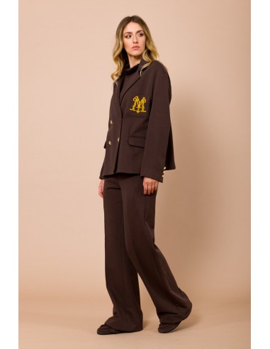 Oversized sweaterjasje met geborduurd logo op het borstzakje Maryley