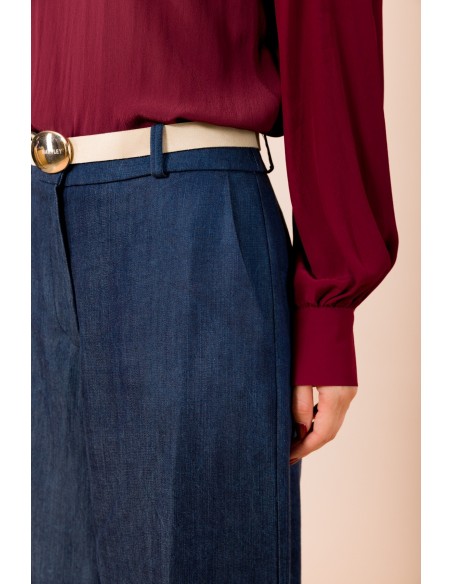 Maryley Palace Pantalon avec ceinture en daim