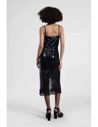 Robe midi avec paillettes et fines bretelles Dixie