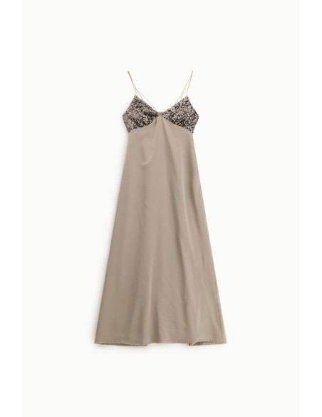 Robe midi avec bretelles et top pailleté Dixie