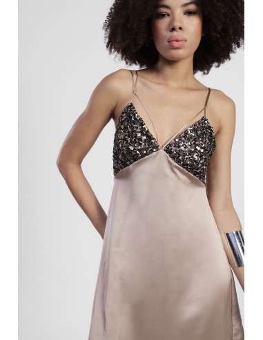Robe midi avec bretelles et top pailleté Dixie