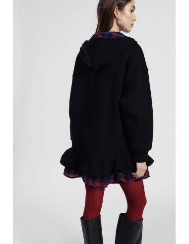 Sweatshirt avec capuche zippée et bas à volants Dixie