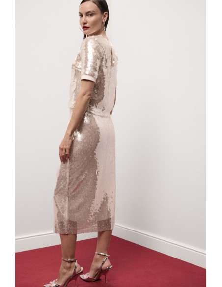 Dixie midi-rok met pailletten en hoge taille