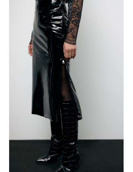 Jupe midi taille haute avec fente latérale Dixie