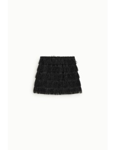 Korte rok met franjes en hoge taille Dixie