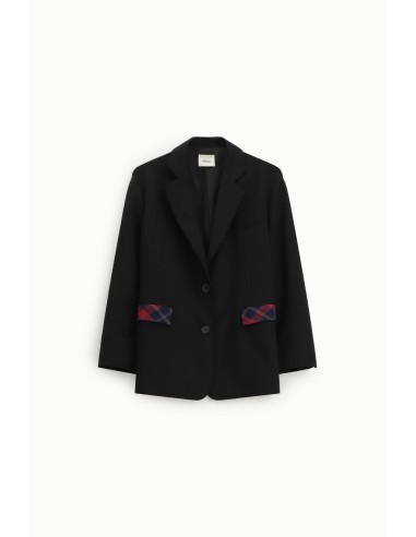 Blazer à poches à motif à carreaux et fermeture à bouton Dixie