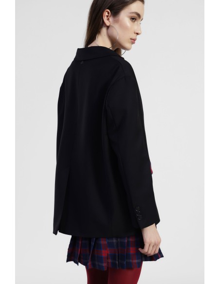 Blazer à poches à motif à carreaux et fermeture à bouton Dixie