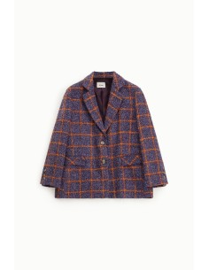 Blazer à carreaux avec poches et boutons sur le devant Dixie