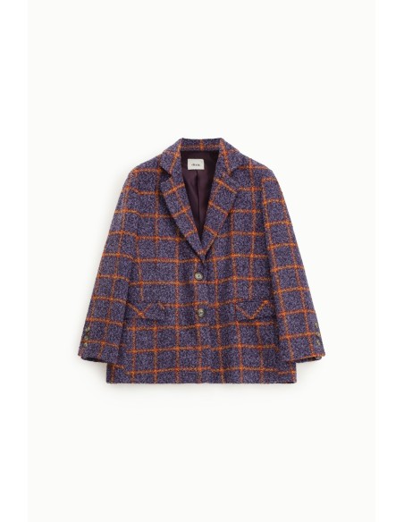 Blazer à carreaux avec poches et boutons sur le devant Dixie