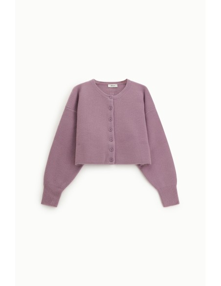 Dixie Cardigan court avec boutons et manches longues