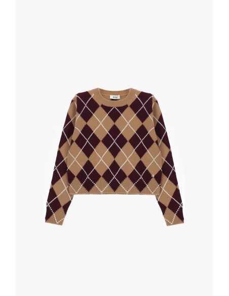 Dixie trui met ronde hals, argylemotief en normale pasvorm