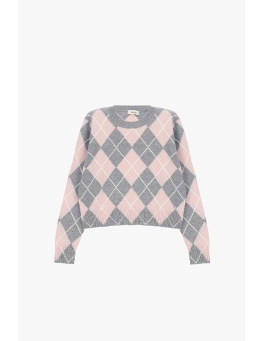 Dixie trui met ronde hals, argylemotief en normale pasvorm