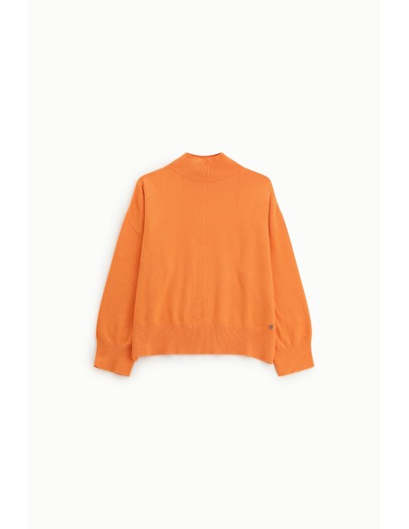 Pull à col roulé avec manches larges et bord côte Dixie