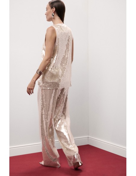 Pantalon taille haute avec paillettes Dixie