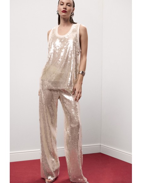 Dixie Palazzo-broek met hoge taille en pailletten