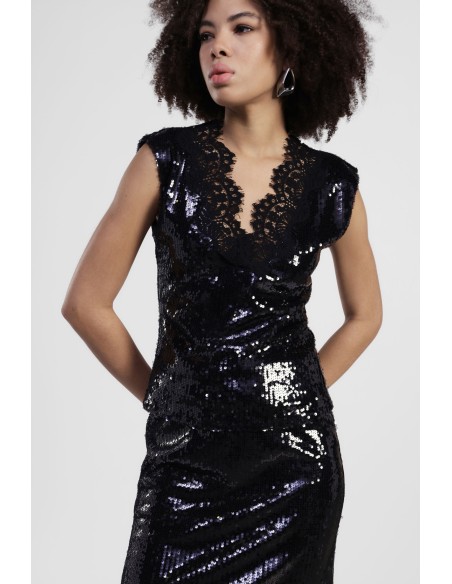 Top sans manches avec paillettes et encolure en V Dixie