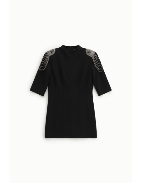 Robe courte avec bretelles ornées de bijoux appliqués Dixie