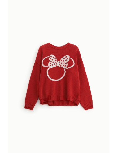 Pull à col rond imprimé avec nœud et pois Dixie