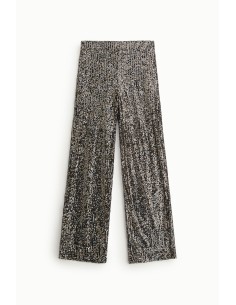 Pantalon palazzo entièrement recouvert de paillettes Dixie 2