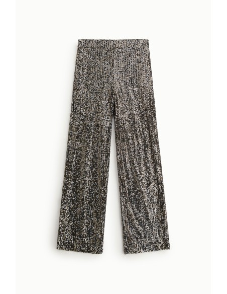 Pantalon palazzo entièrement recouvert de paillettes Dixie
