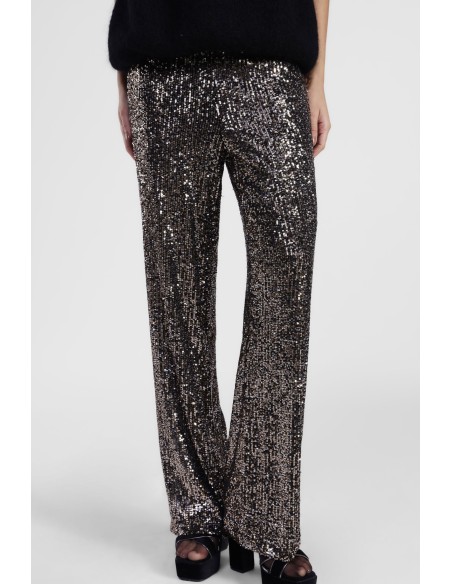 Pantalon palazzo entièrement recouvert de paillettes Dixie