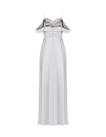 Rinascimento Robe longue en satin avec volant