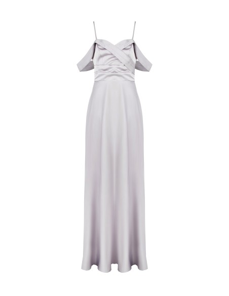 Rinascimento Robe longue en satin avec volant