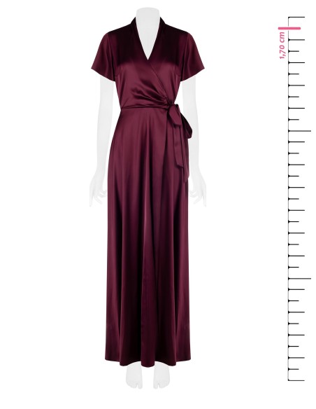 Robe longue en satin à col en V et taille nouée Rinascimento