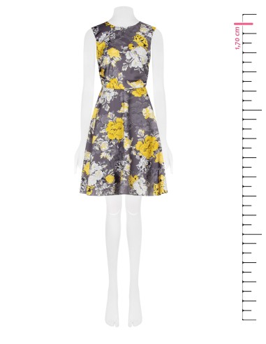 Rinascimento Flower Satin Short Sleeveless Dress