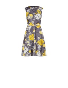 Rinascimento Flower Satin Short Sleeveless Dress