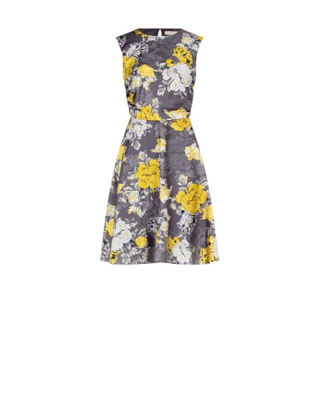 Rinascimento Flower Satin Short Sleeveless Dress