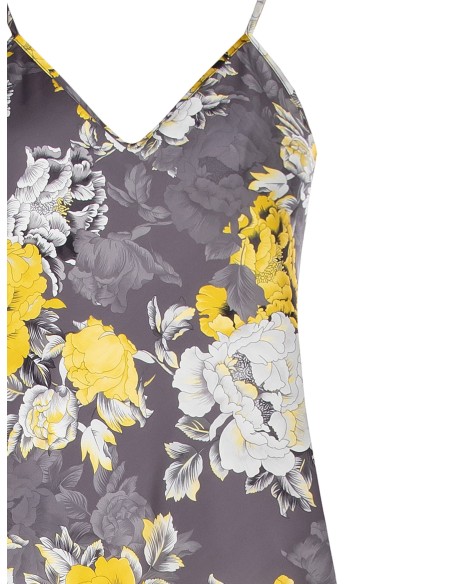 Rinascimento Longue robe jupon à fleurs en satin
