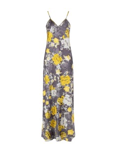 Rinascimento Longue robe jupon à fleurs en satin